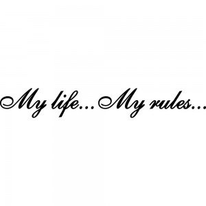 Вінілова наклейка на автомобіль - My life... My rules... | Моє життя мої правила...