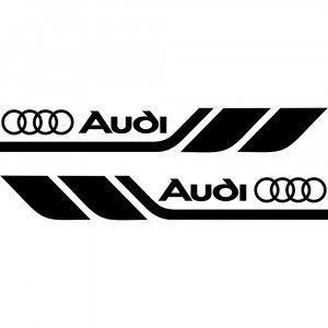 Набір вінілових наклейок на борт автомобіля - Audi (2 шт)