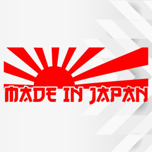 Вінілова наклейка на автомобіль - Made in Japan прапор Японії v3