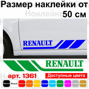 Набір вінілових наклейок на борт автомобіля - Renault (2 шт)