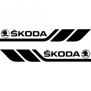 Набір вінілових наклейок на борт автомобіля - Skoda (2 шт)