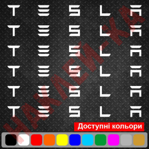 Комплект наклейок на супорта - Tesla (6 шт.)